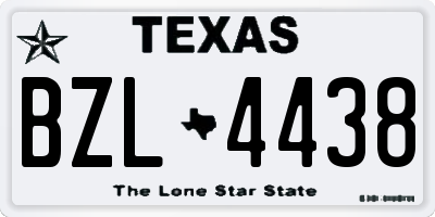TX license plate BZL4438