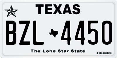 TX license plate BZL4450