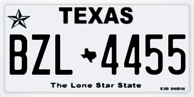 TX license plate BZL4455