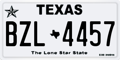 TX license plate BZL4457