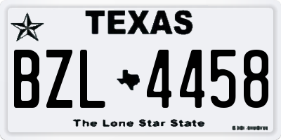 TX license plate BZL4458