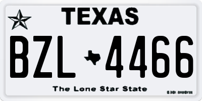 TX license plate BZL4466