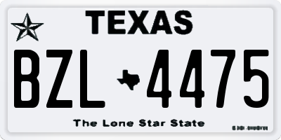 TX license plate BZL4475