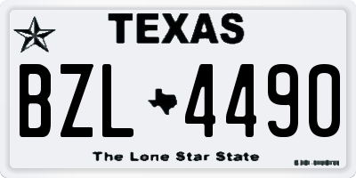 TX license plate BZL4490