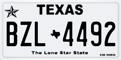 TX license plate BZL4492