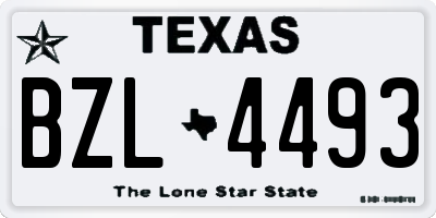 TX license plate BZL4493