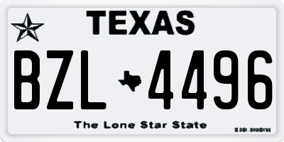 TX license plate BZL4496