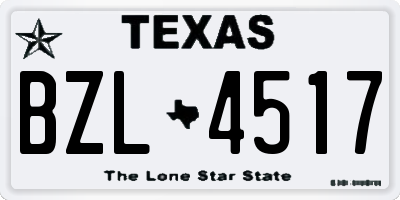 TX license plate BZL4517