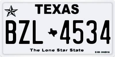TX license plate BZL4534