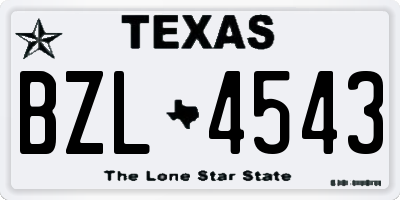 TX license plate BZL4543