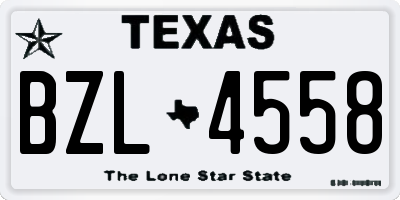TX license plate BZL4558