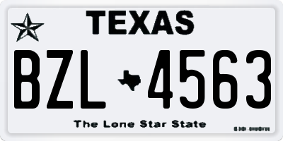 TX license plate BZL4563