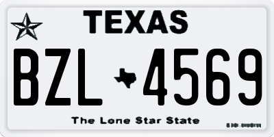 TX license plate BZL4569