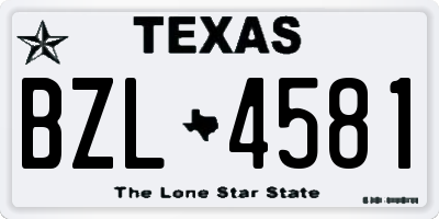 TX license plate BZL4581
