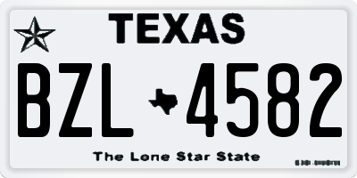 TX license plate BZL4582