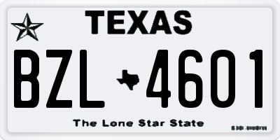TX license plate BZL4601