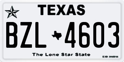 TX license plate BZL4603