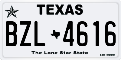 TX license plate BZL4616