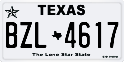 TX license plate BZL4617