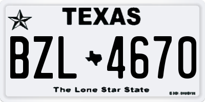 TX license plate BZL4670