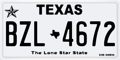 TX license plate BZL4672