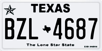 TX license plate BZL4687