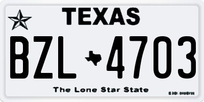 TX license plate BZL4703