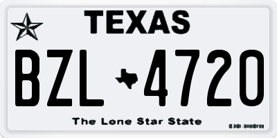 TX license plate BZL4720