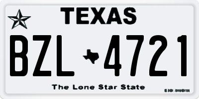 TX license plate BZL4721