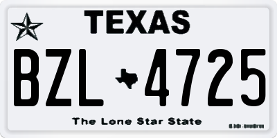 TX license plate BZL4725
