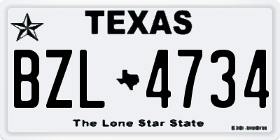TX license plate BZL4734