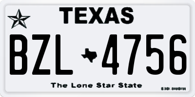 TX license plate BZL4756