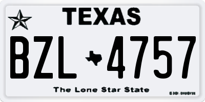 TX license plate BZL4757