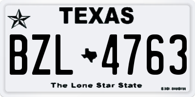TX license plate BZL4763