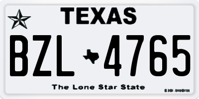 TX license plate BZL4765