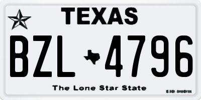 TX license plate BZL4796