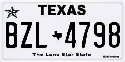 TX license plate BZL4798