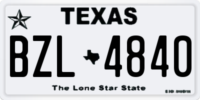TX license plate BZL4840