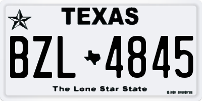 TX license plate BZL4845