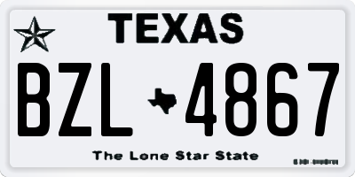 TX license plate BZL4867