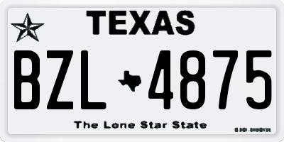 TX license plate BZL4875