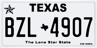 TX license plate BZL4907