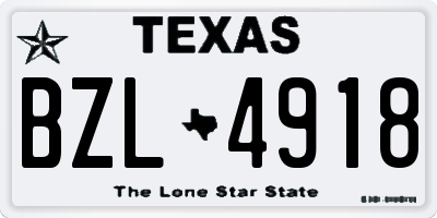 TX license plate BZL4918
