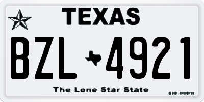 TX license plate BZL4921