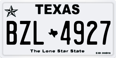 TX license plate BZL4927