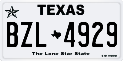 TX license plate BZL4929