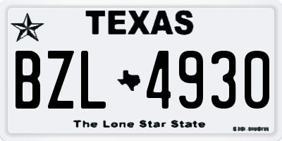 TX license plate BZL4930
