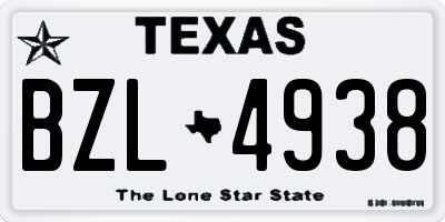 TX license plate BZL4938