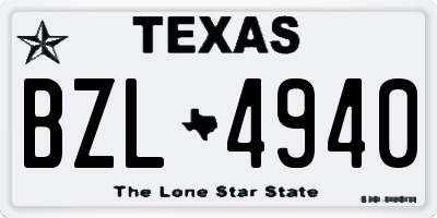 TX license plate BZL4940