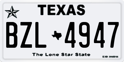 TX license plate BZL4947